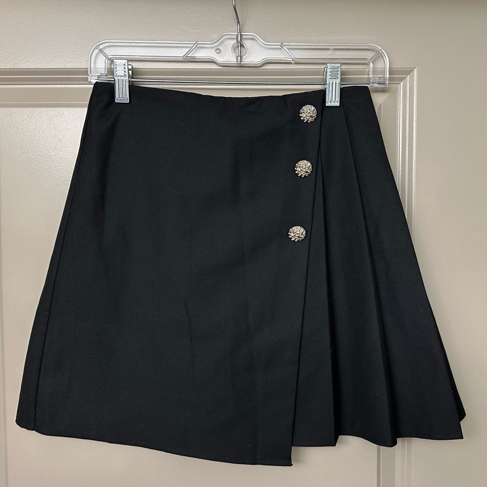 Goelia Black Ruched A-Line Skirt